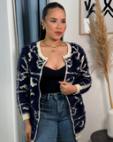 Sobretodo tejido estampado