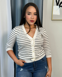 Sueter con botones a rayas