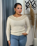 Sueter tejido con brillos