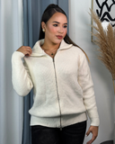 Sueter tejido con cierre abrigo