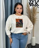 Sueter jersey con diseño de chica