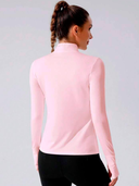 Sudadera deportiva ajustada de cuello liso