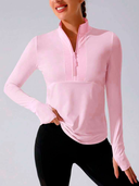 Sudadera deportiva ajustada de cuello liso