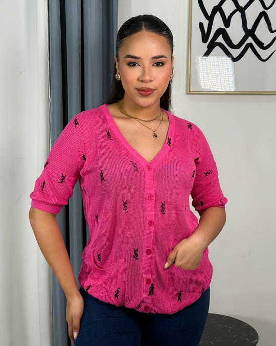 Sueter jersey tejido estampado