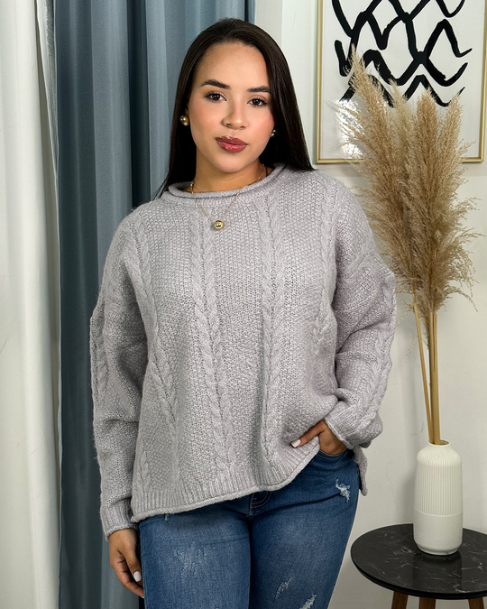 Sueter jersey holgado con patron