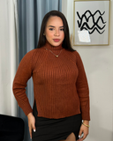 Sueter jersey holgado con patron de lineas