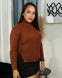 Sueter jersey holgado con patron de lineas