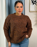 Sueter tejido holgado con destellos brillantes