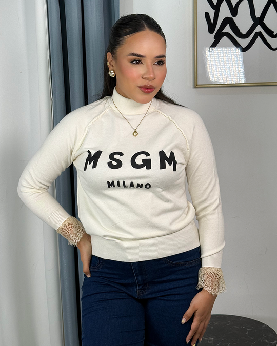 Sueter jersey tejido ajustado