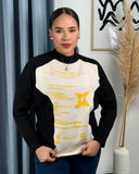 Sueter tejido con diseño de letras