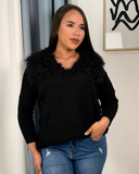 Sueter tejido con brillos