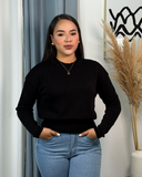 Sueter jersey tejido unicolor