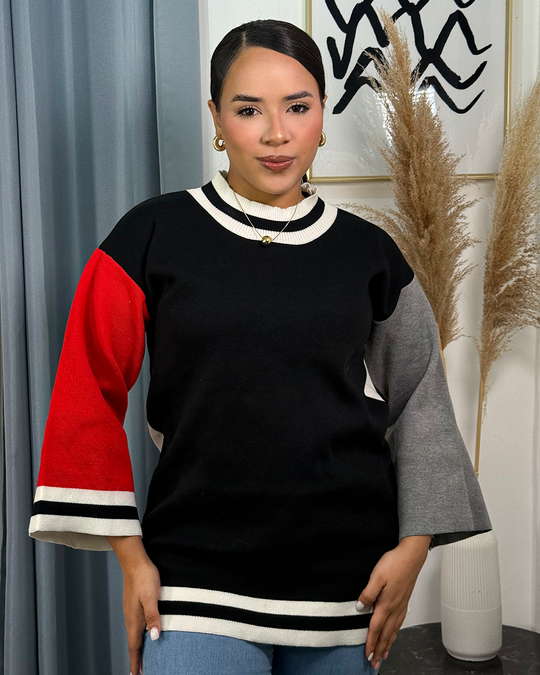 Sueter tejido asimetrico