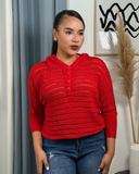 Sueter tejido con capucha