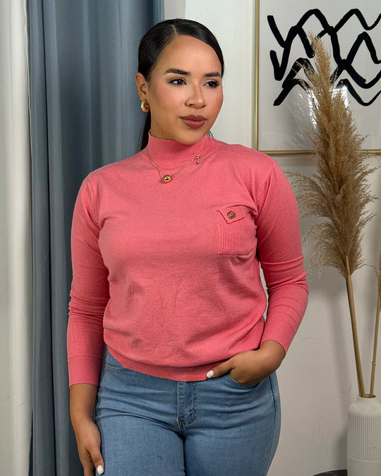 Sueter con tejido con bolsillo
