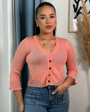 Sueter jersey tejido con botones