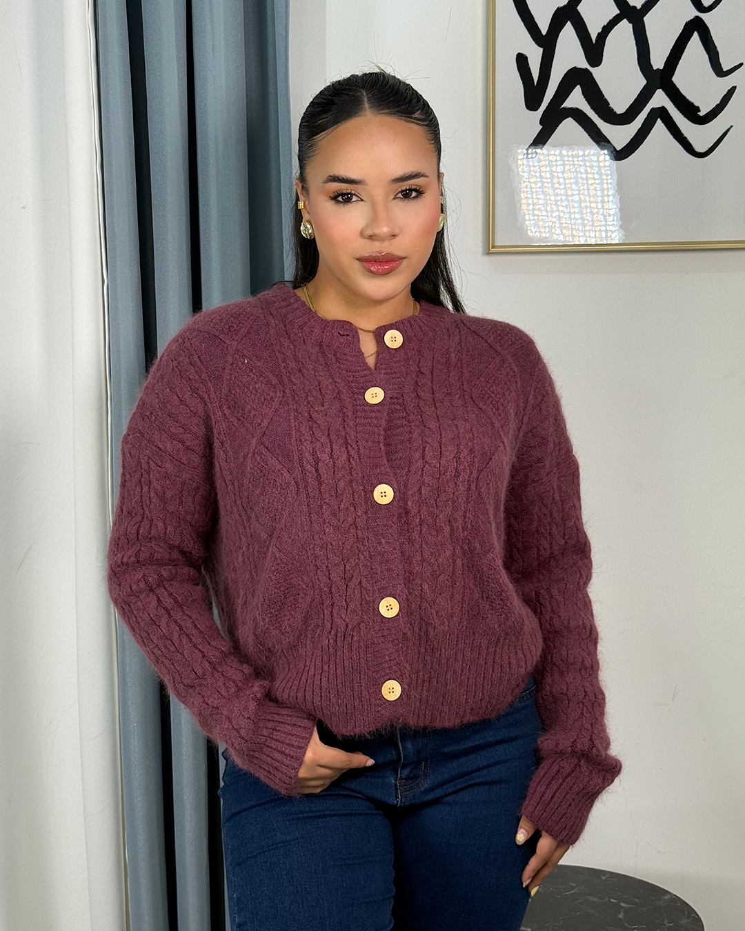 Sueter tejido con botones