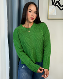 Sueter jersey holgado con patron geometrico