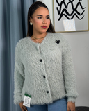 Sueter tejido con tela de peluche