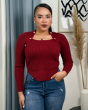 Sueter tejido detalles de botones