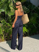 Conjunto de 2 piezas demin de tops y pantalon