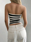 Tops sin tirantes a rayas