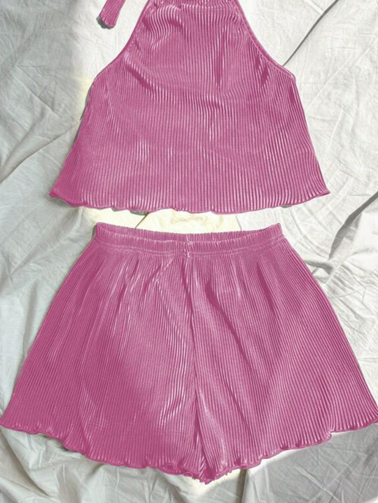 Shorts unicolor holgado satinado