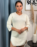 Vestido tejido corto con aberturas