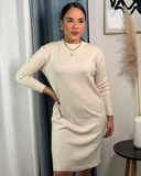 Vestido tejido largo unicolor