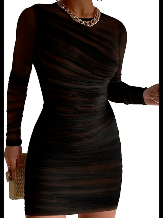 Vestido ajustado con malla