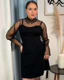 Vestido tejido largo con detalle en las mangas