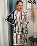 Vestido tejido estampado