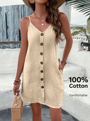 Vestido de tirante con botones delantero