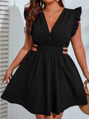 Vestido con fruncido unicolor