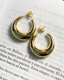 Aretes enchapados en oro 18k de acero inoxidable