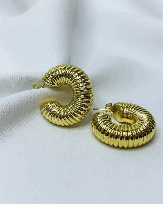 Argollas chunky en oro 14k acero inoxidable