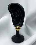 Aretes con diseño de esfera enchapado en oro 14k acero inoxidable - ArmasStyle