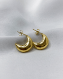 Aretes con diseño de media luna enchapados en oro 18k de acero inoxidable - ArmasStyle