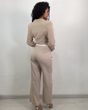 Conjunto de blazer y pantalon palazo