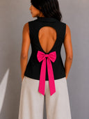 Blazer sin mangas con lazo detras - ArmasStyle