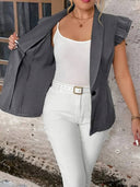 Blazer versatil talla grande unicolor curvy - ArmasStyle