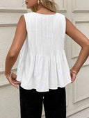 Blusa casual con pliegues unicolor - ArmasStyle