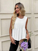 Blusa casual con pliegues unicolor - ArmasStyle