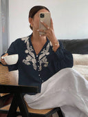 Blusa casual de mujer con bordado - ArmasStyle