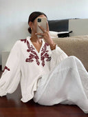 Blusa casual de mujer con bordado - ArmasStyle