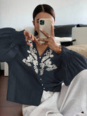 Blusa casual de mujer con bordado - ArmasStyle
