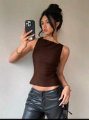 Blusa casual sin manga con lazo y espalda descubierta - ArmasStyle