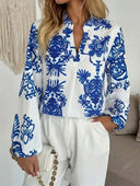 Blusa con estampado floral y mangas holgadas - ArmasStyle