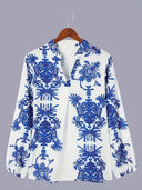 Blusa con estampado floral y mangas holgadas - ArmasStyle