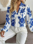 Blusa con estampado floral y mangas holgadas - ArmasStyle